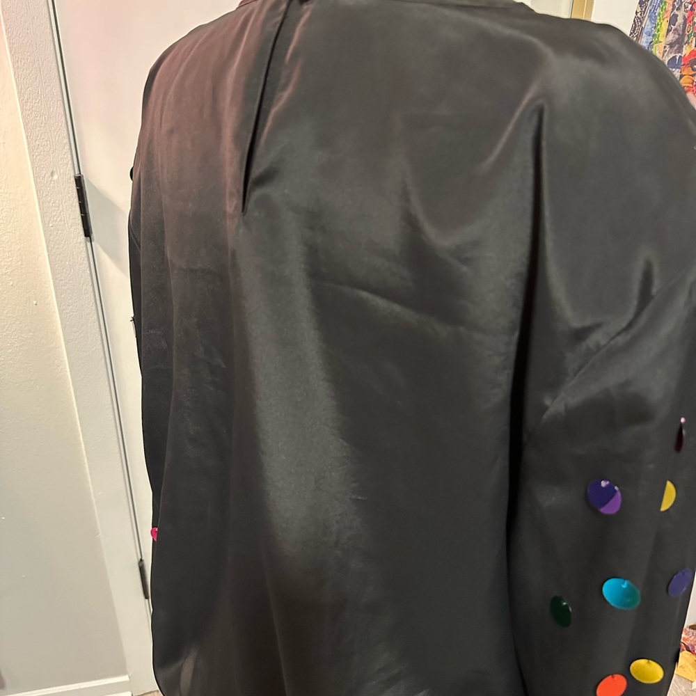 80s oversized silky-like top - Picture 3 of 4